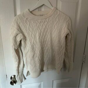 White Cable Knit Sweater